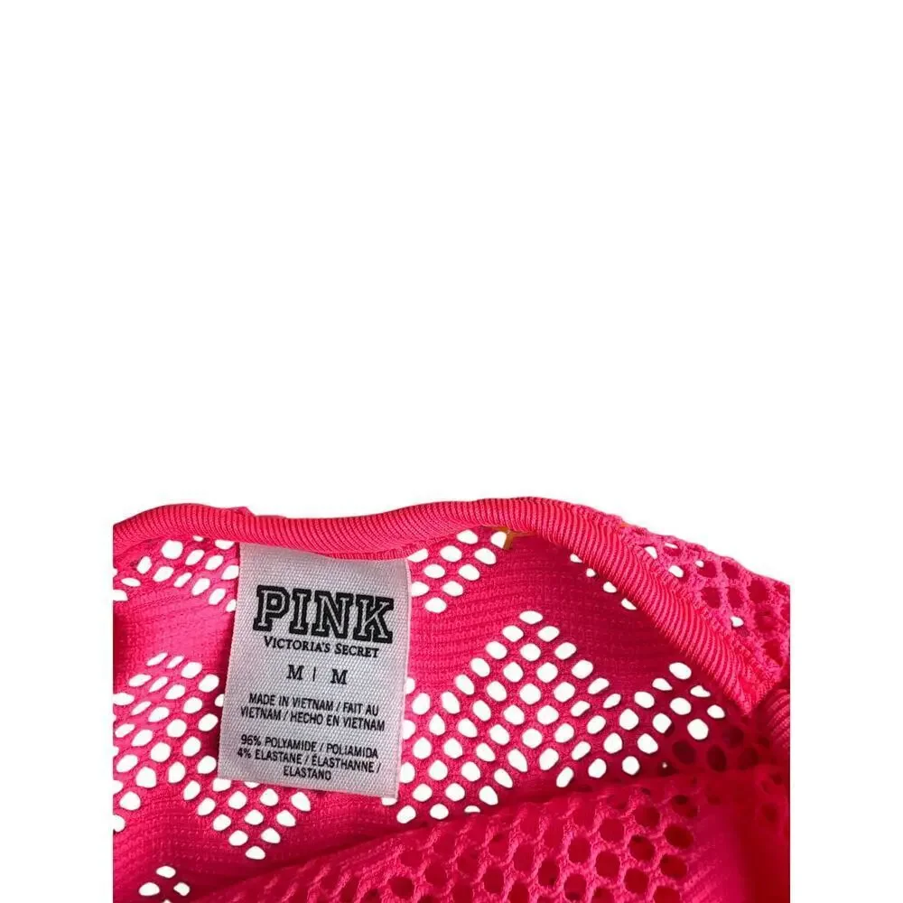 Victoria’s Secret PINK Neon Crochet Swim Cover Up Y2K M